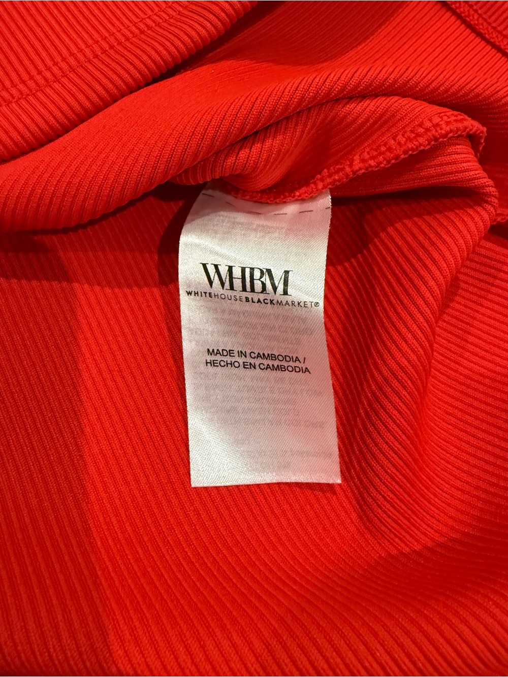 WHBM Forme Ribbed Stretch Tank in Bright Red - Picture 3 of 9